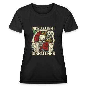 Crâne du centre de contrôle des appels d’urgence - T-shirt sport Femme - noir - Devant - AI Model Female 172 light (172cm)