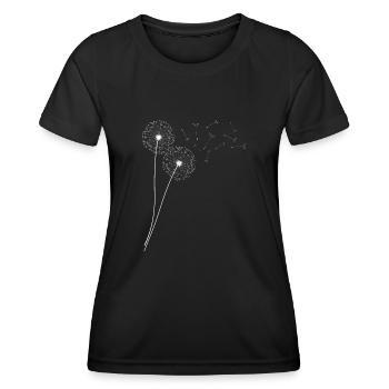 Schöne Pusteblume Löwenzahn Dandelion - Frauen Funktions-T-Shirt - Schwarz - Vorne - AI Model Female 172 light (172cm)