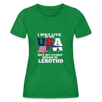 Lesotho Amerika Usa - Frauen Funktions-T-Shirt - Kelly Green - Vorne - AI Model Female 172 dark (172cm)