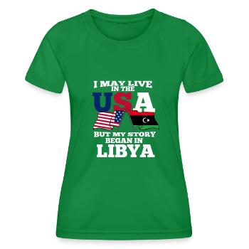 Libya Amerika Usa Geschenk - Frauen Funktions-T-Shirt - Kelly Green - Vorne - AI Model Female 172 dark (172cm)