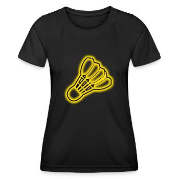 Badminton Federball - Frauen Funktions-T-Shirt - Schwarz - Vorne - AI Model Female 172 light (172cm)
