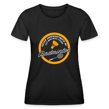 Joueur de badminton badminton - T-shirt sport Femme - noir - Devant - AI Model Female 172 light (172cm)