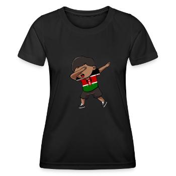 Kenia - Frauen Funktions-T-Shirt - Schwarz - Vorne - AI Model Female 172 light (172cm)
