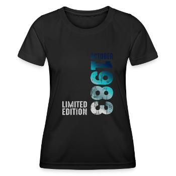 Cool Aesthetic 1983 Since 1983 October 1983 - Frauen Funktions-T-Shirt - Schwarz - Vorne - AI Model Female 172 light (172cm)