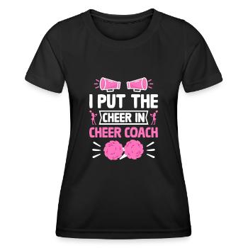 Cheerleading Coach Cheer Coach Cheerleader Cheer T - Frauen Funktions-T-Shirt - Schwarz - Vorne - AI Model Female 172 light (172cm)