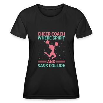 Cheerleading Coach Cheer Coach Cheerleader Cheer T - Women's Functional T-Shirt - black - Front - AI Model Female 172 light (172cm)