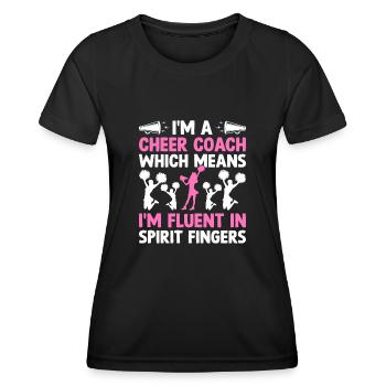 Cheerleading Coach Cheer Coach Cheerleader Cheer T - Frauen Funktions-T-Shirt - Schwarz - Vorne - AI Model Female 172 light (172cm)