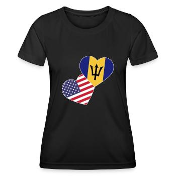 Drapeau de la Barbade Bayan barbadien - T-shirt sport Femme - noir - Devant - AI Model Female 172 light (172cm)