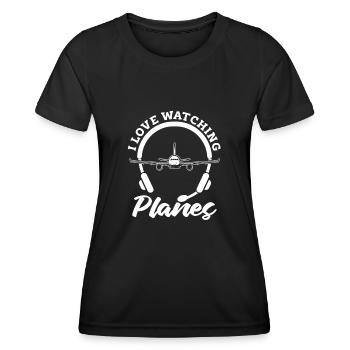 Distributeur de vols du centre de contrôle des appels d’urgence - T-shirt sport Femme - noir - Devant - AI Model Female 172 light (172cm)