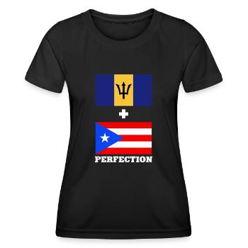 Drapeau de la Barbade Bayan barbadien - T-shirt sport Femme - noir - Devant - AI Model Female 172 light (172cm)