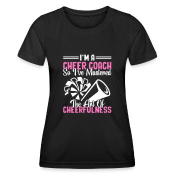Cheerleading Coach Cheer Coach Cheerleader Cheer T - Frauen Funktions-T-Shirt - Schwarz - Vorne - AI Model Female 172 light (172cm)