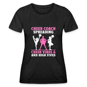 Cheerleading Coach Cheer Coach Cheerleader Cheer T - Frauen Funktions-T-Shirt - Schwarz - Vorne - AI Model Female 172 light (172cm)