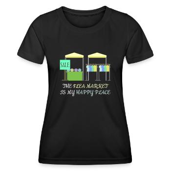 Marché aux puces Marché aux puces Marchand - T-shirt sport Femme - noir - Devant - AI Model Female 172 light (172cm)