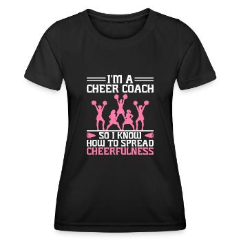 Cheerleading Coach Cheer Coach Cheerleader Cheer T - T-shirt sport Femme - noir - Devant - AI Model Female 172 light (172cm)