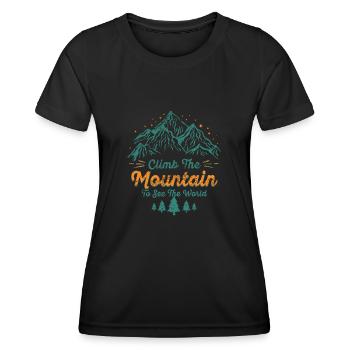Climb The Mountain To See The World - Women's Functional T-Shirt - black - Front - AI Model Female 172 light (172cm)