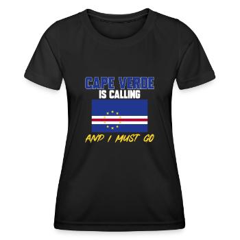 Drapeau du Cap-Vert Drapeau du Cap-Vert - T-shirt sport Femme - noir - Devant - AI Model Female 172 light (172cm)