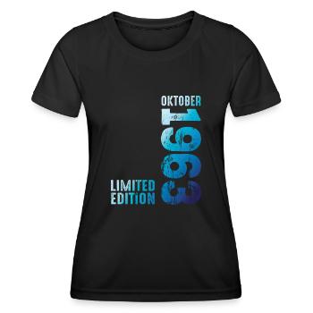 For October 1963 Year 1963 Retro 1963 Vintage 1963 - Frauen Funktions-T-Shirt - Schwarz - Vorne - AI Model Female 172 light (172cm)