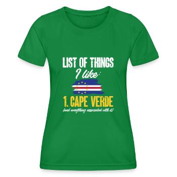 Drapeau du Cap-Vert Drapeau du Cap-Vert - T-shirt sport Femme - vert - Devant - AI Model Female 172 dark (172cm)