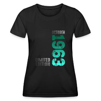 Year 1963 Month October 1963 Retro Vintage 1963 - Women's Functional T-Shirt - black - Front - AI Model Female 172 light (172cm)