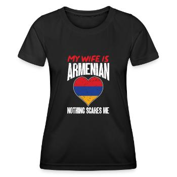 Armenische Flagge Armenien - Frauen Funktions-T-Shirt - Schwarz - Vorne - AI Model Female 172 light (172cm)