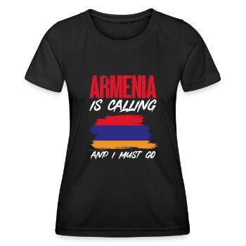 Armenische Flagge Armenien - Frauen Funktions-T-Shirt - Schwarz - Vorne - AI Model Female 172 light (172cm)