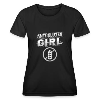 Glutenfrei Mädchen - Frauen Funktions-T-Shirt - Schwarz - Vorne - AI Model Female 172 light (172cm)