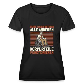 Rollstuhl Rollstuhlfahrer - Frauen Funktions-T-Shirt - Schwarz - Vorne - AI Model Female 172 light (172cm)