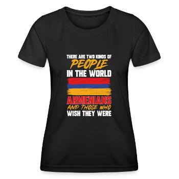 Armenische Flagge Armenien - Frauen Funktions-T-Shirt - Schwarz - Vorne - AI Model Female 172 light (172cm)