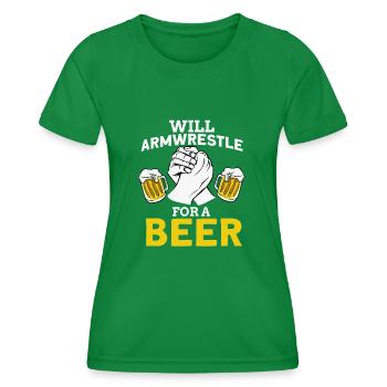 Arm wrestling - Women's Functional T-Shirt - kelly green - Front - AI Model Female 172 dark (172cm)