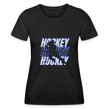 Hockey Ice Hockey Eishockey - Frauen Funktions-T-Shirt - Schwarz - Vorne - AI Model Female 172 light (172cm)