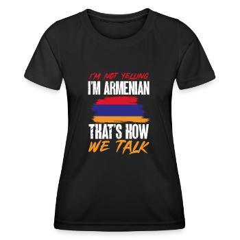 Armenische Flagge Armenien - Frauen Funktions-T-Shirt - Schwarz - Vorne - AI Model Female 172 light (172cm)