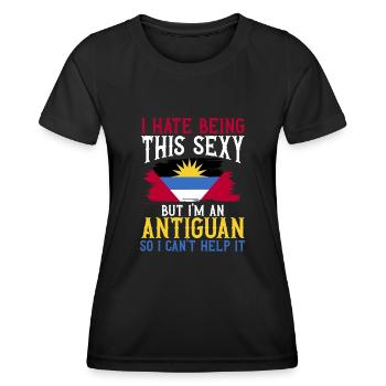 Antigua and Barbuda flag - Women's Functional T-Shirt - black - Front - AI Model Female 172 light (172cm)