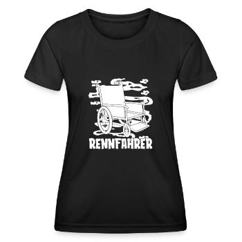 Rollstuhl Rollstuhlfahrer Treiber - Frauen Funktions-T-Shirt - Schwarz - Vorne - AI Model Female 172 light (172cm)