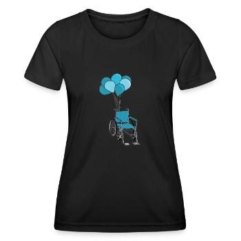 Wheelchair Wheelchair Balloons - Women's Functional T-Shirt - black - Front - AI Model Female 172 light (172cm)