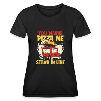 Pizza de rue - T-shirt sport Femme - noir - Devant - AI Model Female 172 light (172cm)