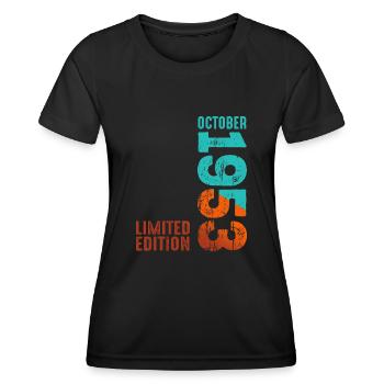 Since October 1953 Year 1953 Retro Edition - Women's Functional T-Shirt - black - Front - AI Model Female 172 light (172cm)