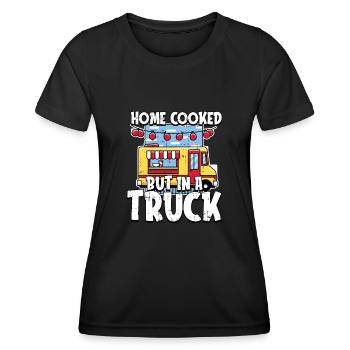 Cuisine de rue drôle - T-shirt sport Femme - noir - Devant - AI Model Female 172 light (172cm)