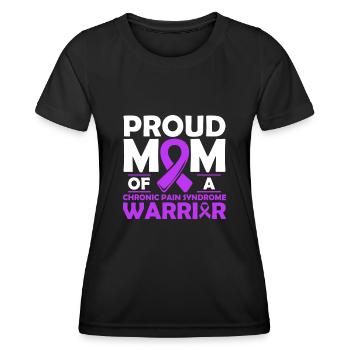 Fière maman d’un guerrier atteint de maladies chroniques - T-shirt sport Femme - noir - Devant - AI Model Female 172 light (172cm)