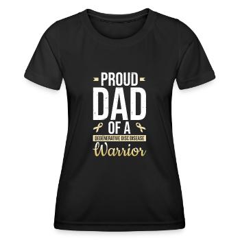 Proud father of a warrior with degenerative - Women's Functional T-Shirt - black - Front - AI Model Female 172 light (172cm)