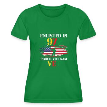 Us Army Vietnam Veteran - Frauen Funktions-T-Shirt - Kelly Green - Vorne - AI Model Female 172 dark (172cm)