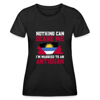 Antigua and Barbuda flag - Women's Functional T-Shirt - black - Front - AI Model Female 172 light (172cm)