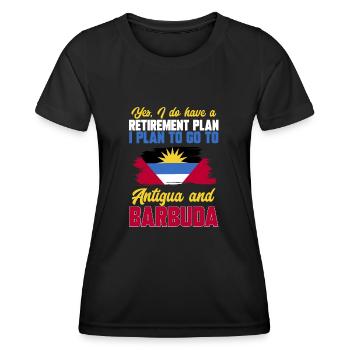 Antigua and Barbuda flag - Women's Functional T-Shirt - black - Front - AI Model Female 172 light (172cm)