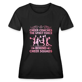 Cheerleading Coach Cheer Coach Cheerleader Cheer T - Frauen Funktions-T-Shirt - Schwarz - Vorne - AI Model Female 172 light (172cm)
