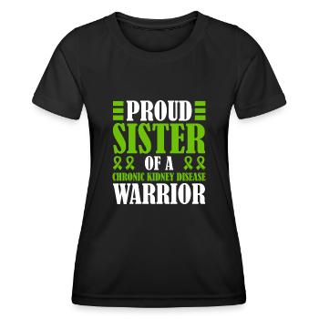 Fière sœur d’un guerrier atteint de maladie chronique - T-shirt sport Femme - noir - Devant - AI Model Female 172 light (172cm)
