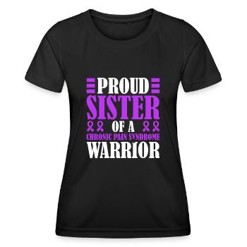 Fière sœur d’un guerrier atteint de maladie chronique - T-shirt sport Femme - noir - Devant - AI Model Female 172 light (172cm)