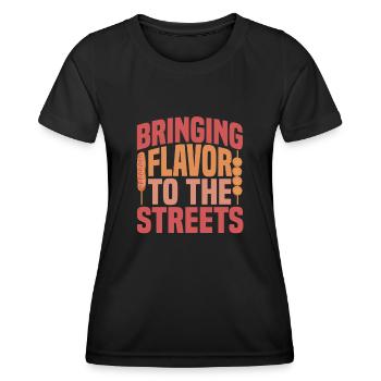 Corndog de rue - T-shirt sport Femme - noir - Devant - AI Model Female 172 light (172cm)