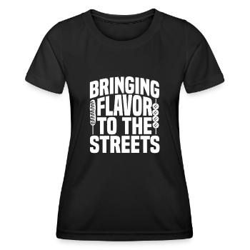 Corndog de rue - T-shirt sport Femme - noir - Devant - AI Model Female 172 light (172cm)