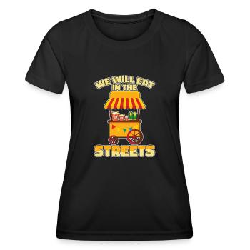 Cuisine de rue drôle - T-shirt sport Femme - noir - Devant - AI Model Female 172 light (172cm)