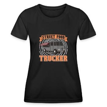 Camionneur de nourriture de rue - T-shirt sport Femme - noir - Devant - AI Model Female 172 light (172cm)
