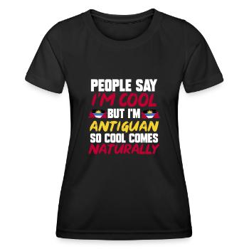 Flag of Antigua and Barbuda - Women's Functional T-Shirt - black - Front - AI Model Female 172 light (172cm)